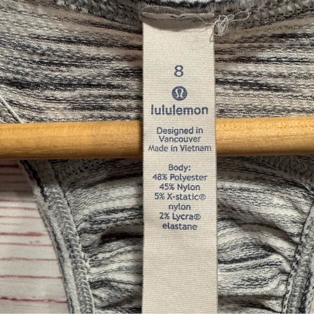 Lululemon Our Sport Tank in Tiger Space Dye Black White Sz 8